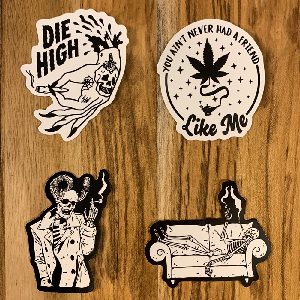 $1 Skeleton Die High Stickers